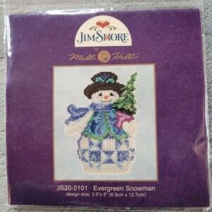 Mill Hill Jim Shore Evergreen Snowman Beaded Cross Stitch Kit JS20-5101 2015 NEW